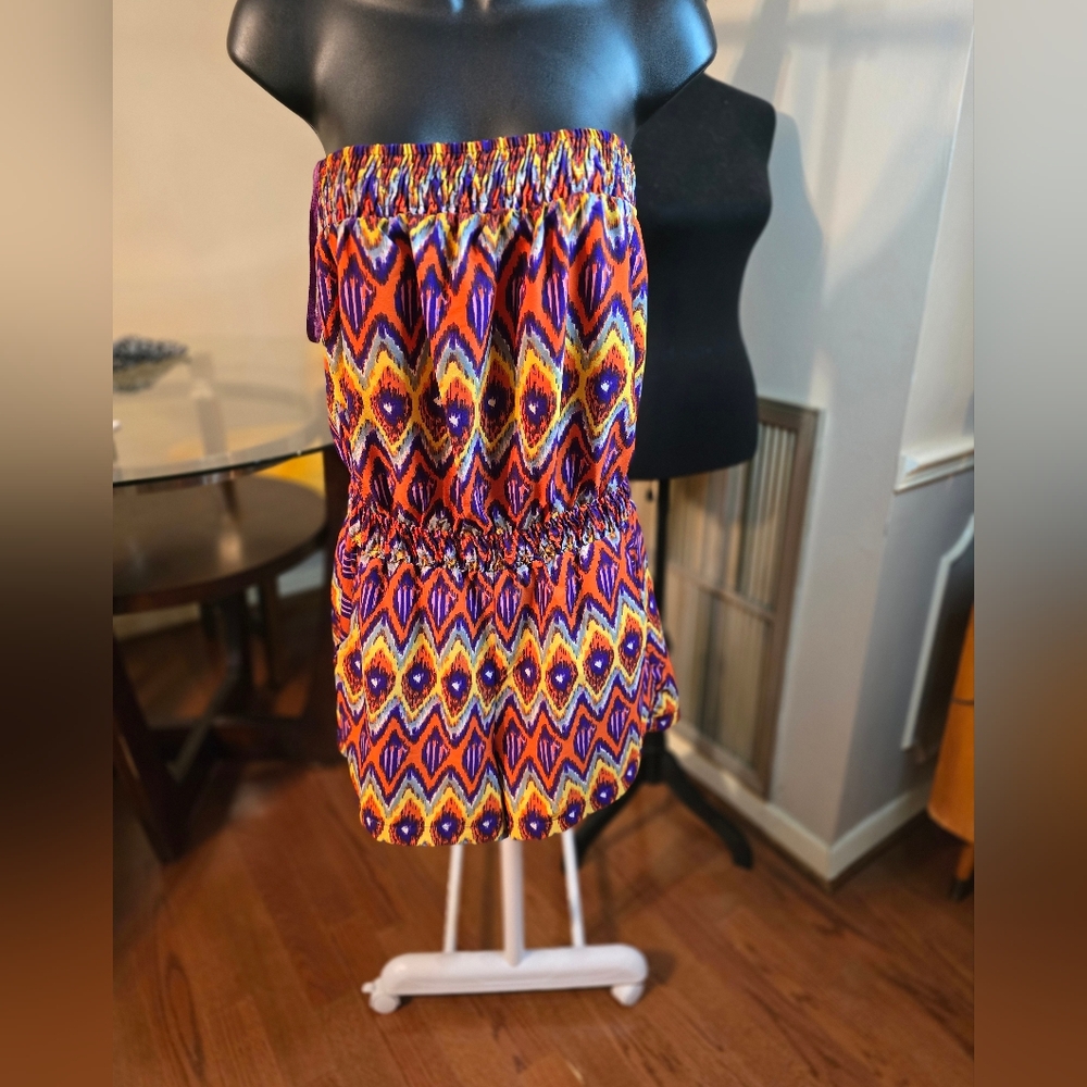 Speed Control,  multi color sleeveless romper,  sz S